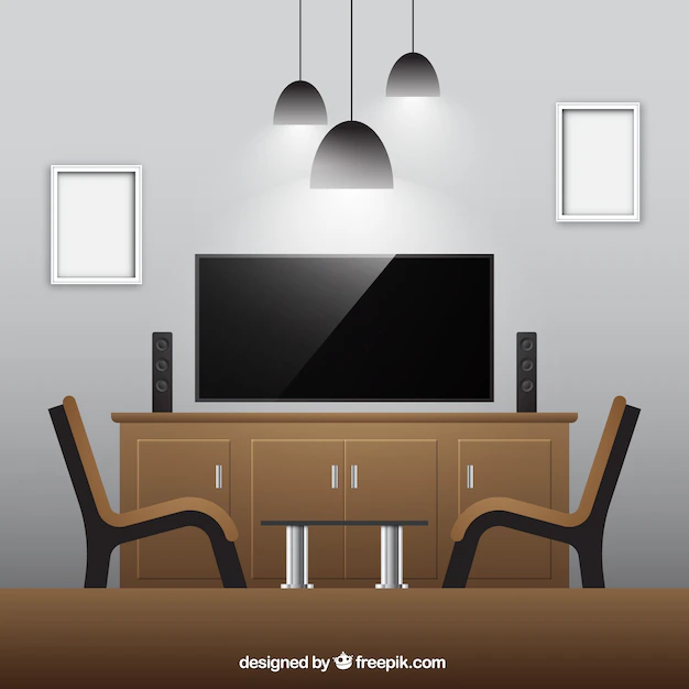 realistic-living-room-with-wooden-furniture_23-2147602698